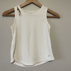 Freely Women's Ribbed Tank M Ivory Active Tennis Pickle Ball Yoga Neutral